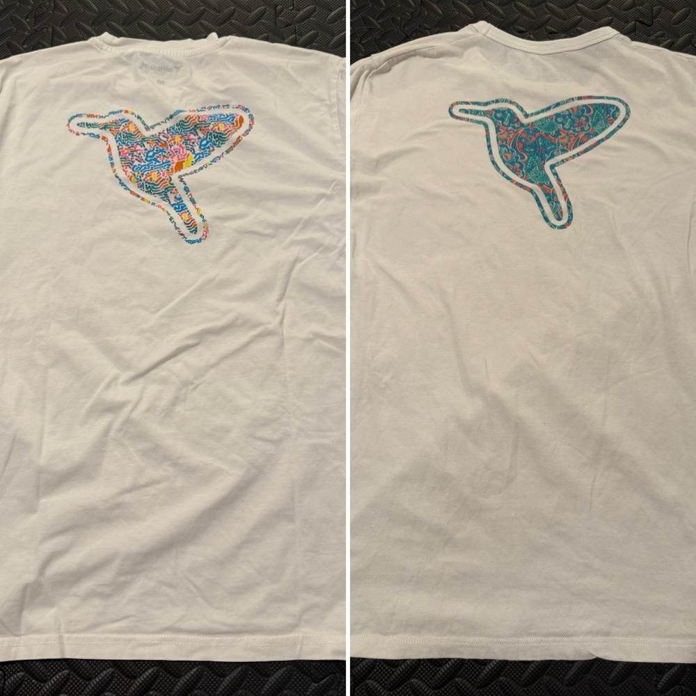 Lot of 2 Birddogs White Logo Pullover Crew Neck Cotton Tee Shirts Men Sz M/L
